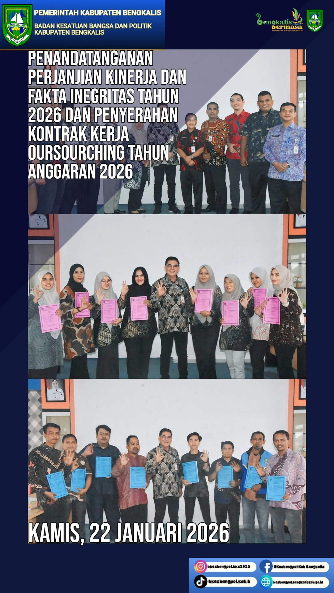 Penandatangan PK dan Penyerahan Kontrak Kerja Outserching